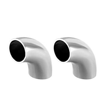Imagem de Tubo de aço inoxidável 304 da Uxcell, caimento longo, raio de 90 graus, cotovelo, solda de bumbum - polegada OD mm de espessura, tamanho 2 peças, a19072500ux0162, 5/8" x1.5mm