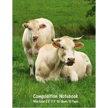 Imagem de Composition Notebook: Wide Ruled Cow Farm Bull Bovine Cattle Cute Composition Notebook, Girl Boy School Notebook, College Notebooks, Composition Book, 8.5" x 11": 30
