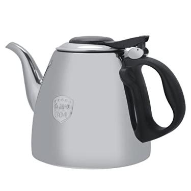 Imagem de Bule de chá de aço inoxidável, Chaleira de chá de chá de fogão, Chaleira de café de ganso, aquecedor de água quente para acampamento, casa, cozinha (1,5 L)