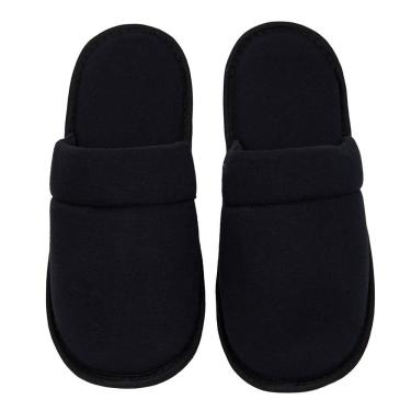 Imagem de Chinelo Pantufa Masculino Lisa Preta Confort