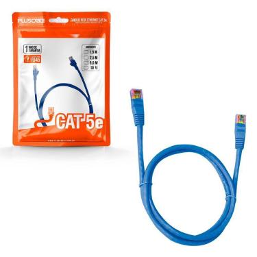 Imagem de Cabo De Rede Pluscable Pc-Ethu15Bl Cat5E 1.5M Conectores Rj4