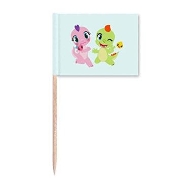 Imagem de Bandeira de palito de dente Dinosaur Kingdom Love You para decoração de festa