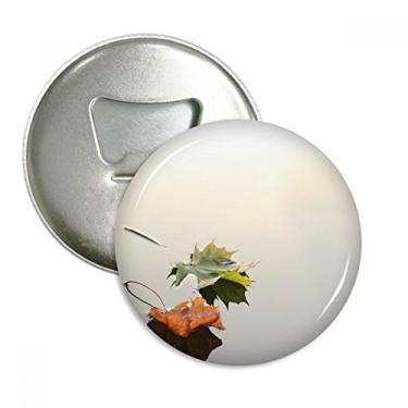 Imagem de Folhas caídas Planta Água Natureza Abridor de Garrafas Imã de Geladeira Emblema Multifuncional