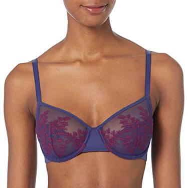 Imagem de Natori Armação feminina com aro sem forro e ajuste completo, Dark Blue Combo, 36B