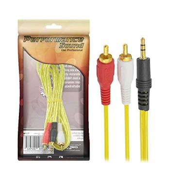 Imagem de Cabo P2+Rca Cristal - P2 Estéreo + 2 Rca Macho 1.8M - Amarelo