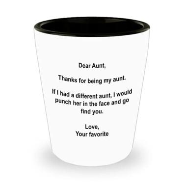 Imagem de Copo de shot Dear Aunt - Presentes para tia - Thanks for being my Aunt - Ideia de de Natal
