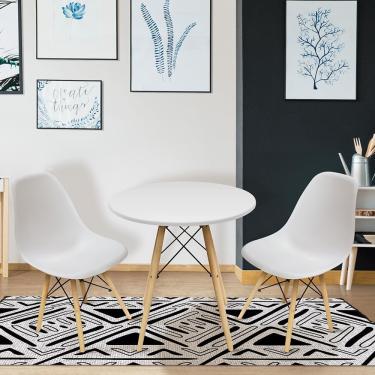 Imagem de Mesa de Jantar Eames Seat&Co redonda com 2 cadeiras 