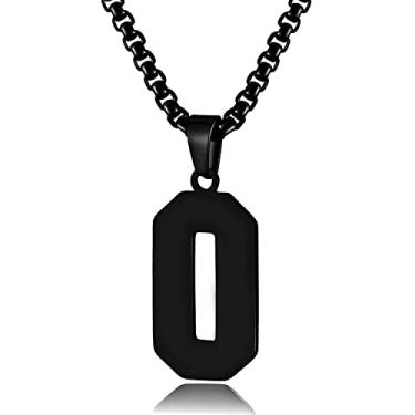 Imagem de Colar masculino com número de ouro 18 quilates, número de atletas de aço inoxidável pingente de corrente esportiva personalizada para meninos basquetebol beisebol futebol hóquei no gelo, Aço inoxidável, Sem pedras preciosas