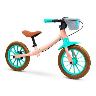 Imagem de Bicicleta De Equilíbrio Sem Pedal Infantil Aro 12 Bike Balance Love Nathor Com Banco Regulável