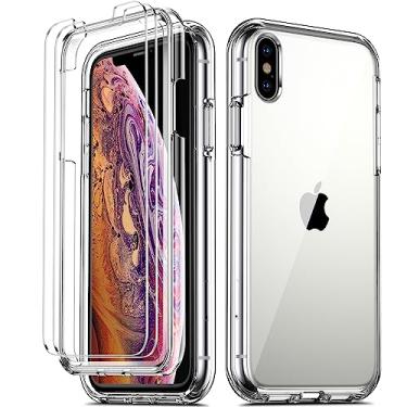 Imagem de COOLQO Capa compatível com iPhone Xs e iPhone X com protetor de tela, transparente