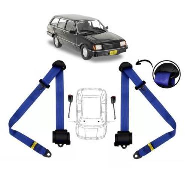 Imagem de Par de Cintos de Segurança 3 pontos Marajó + Par de Fechos - HCML, Azu