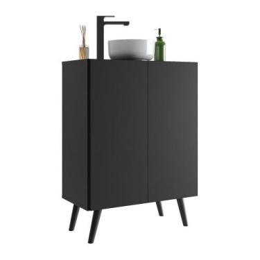 Imagem de Gabinete Banheiro 2 Portas Retrô 63cm Multimóveis MP5006 Preto
