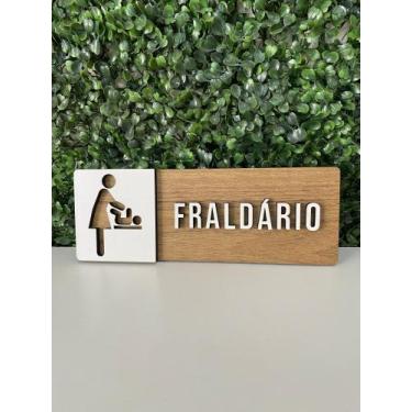 Imagem de Placa de sinalização Fraldário em mdf - Realaser Store