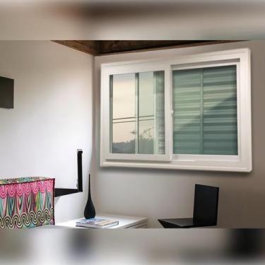 Imagem de Janela de PVC Acustica Sobrepor 100x150cm com 2 Folhas e Vidro Laminad