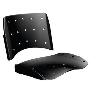 Imagem de Assento e encosto cadeira plástica ergoplax - Plaxmetal, Preto