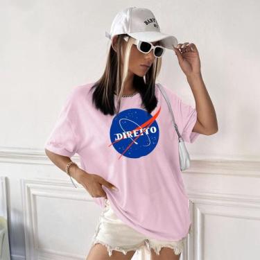 Imagem de Camisa Camiseta Feminina Estampada Nasa Direito 100% Algodão Fio 30.1 