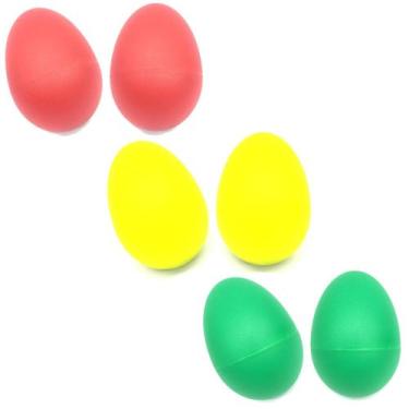 Imagem de KIT 6 Shaker ovo plastico chocalho MULTICOLOR egg - MXP
