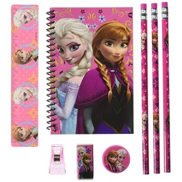 Imagem de Disney Conjunto de papelaria infantil Princesa Anna Elsa e Olaf Frozen - Rosa