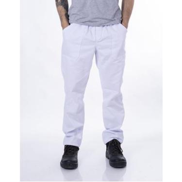 Imagem de Calça de Brim Elástico Total Plus Size - Dgrau, Branco, XG