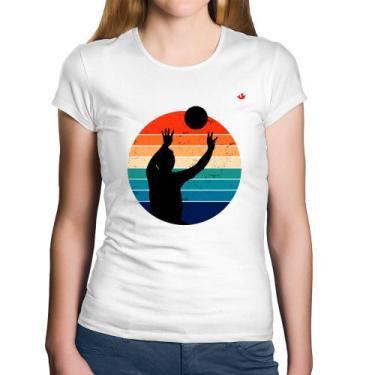 Imagem de Baby Look Algodão Vôlei Vintage Sunset - Foca na Moda, Branco, GG