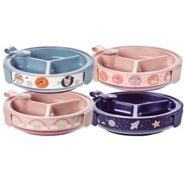 Imagem de Pratinho Térmico Infantil Ventosa e 3 Divisórias Plasútil - Plasutil, 