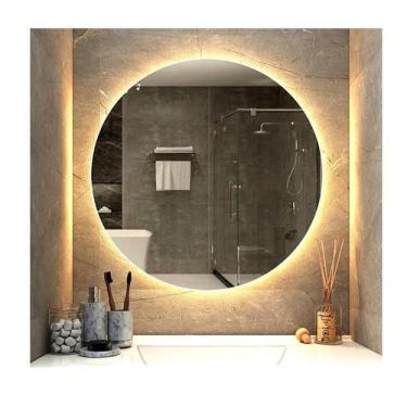 Imagem de Espelho redondo iluminado com led quente 40cm - Woodglass