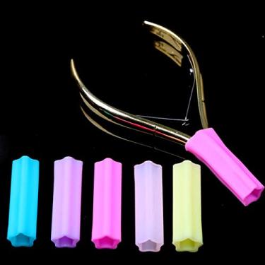 Imagem de AKOAK 5 peças de capa de alicate, manga protetora, capa de alicate de cutícula, alicate de cutícula, pinças protetoras, tesouras, proteção em forma de estrela, tesouras e ferramentas de pinça