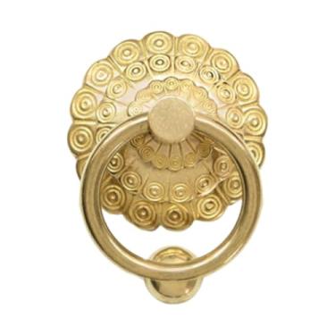 Imagem de Ioensy Aldrava de porta frontal, maçaneta de portão, puxador de porta para garagem, casa de madeira, cerca, jardim, Ouro