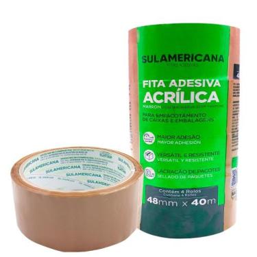 Imagem de Fita Adesiva Empacotamento Sulamericana 48mmX40m Marrom c/4