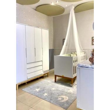 Imagem de Mosquiteiro de Teto Poly Cortinado Berço Tulle Renda Palha - POLYBABY