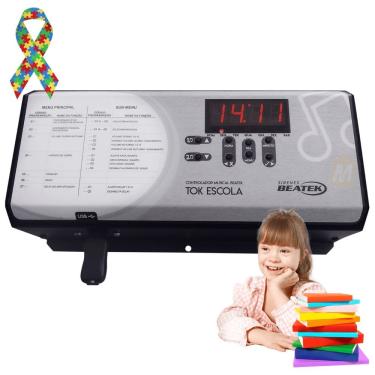 Imagem de Sirene Musical Tok Escola Ideal Para Crianças Tdah E Down - Cinza