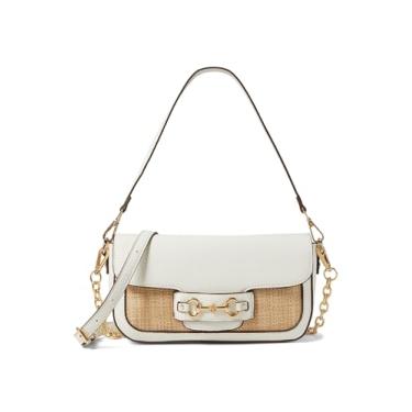 Imagem de Anne Klein Bolsa de ombro com aba de palha E/W, Anne branco/palha, Medium