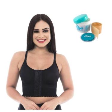 Imagem de Kit Pós Cirúrgico Sutiã Compressivo Fita Silicone Cicatrizante Recuper