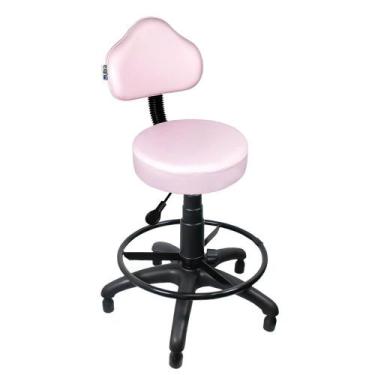 Imagem de Cadeira Mocho Rosa Claro Caixa Com Aro Com Sapata - ULTRA Móveis - Ult