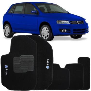 Imagem de Jogo de Tapete Automotivo Carpete Fiat Stilo 2002 à 2007 Soft Logo Bor
