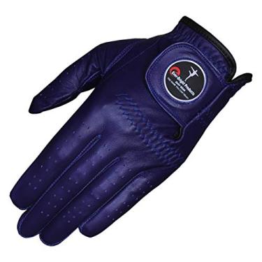 Imagem de Luvas de golfe masculinas Ever-Bright OptiColor Luva de golfe de couro premium (roxo, médio esquerdo)