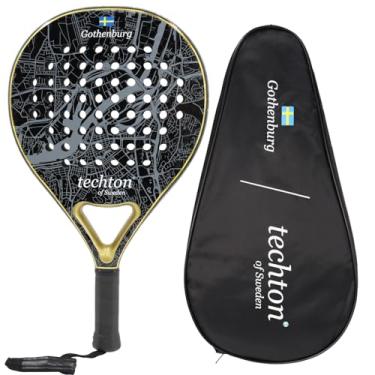 Imagem de Raquete de padel com superfície de fibra de carbono 3K e núcleo de espuma viscoelástica EVA – Remo leve e bem equilibrado para jogadores iniciantes e intermediários – Inclui bolsa de transporte