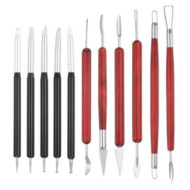 Imagem de YOKIVE 11 ferramentas de escultura de argila de silicone, ferramentas de argila de polímero, ferramenta de modelagem de argila, ferramenta de pontilhamento, ótima para pintura artesanal de argila de