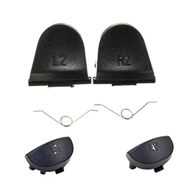 Imagem de 6 peças de substituição do controlador, peças de substituição do controlador L1 L2 R1 R2 botão 2 molas pretas acessórios de substituição do controlador, peças de controle