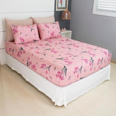 Imagem de Jogo de Lençol Cama Casal 3 Peças Estampado 100% Algodão com Elástico e Toque Macio Cozzilar (Modelo 6)