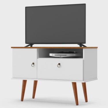 Imagem de Rack para TV até 32 Polegadas 2 Portas Branco/Cumaru Yan Patrimar