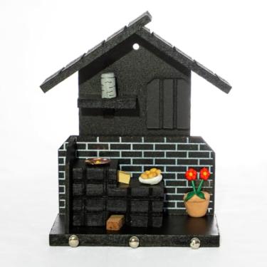 Imagem de Porta Chaves de Madeira Casinha Mineira Decoração P Preto