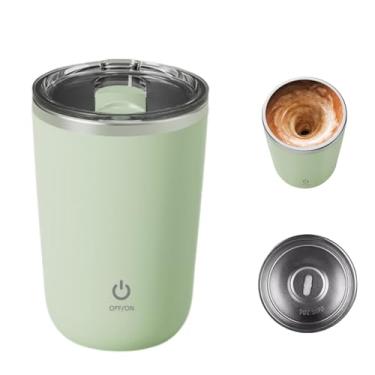 Imagem de Copo com agitação automática, copo magnético elétrico, copos agitadores recarregáveis por USB, adequados para cacau quente, café, café com leite (verde)