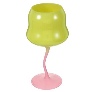 Imagem de Amosfun Copos de coquetel de rosa fofo copo decorativo com haste copo colorido em forma de flor para vinho, bebidas, sorvete, sobremesa, amarelo