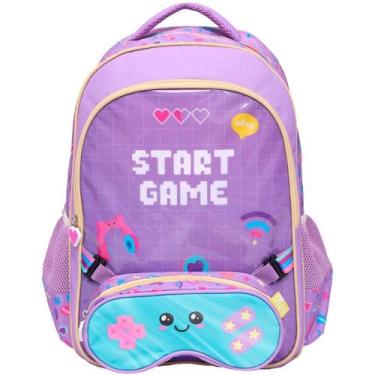 Imagem de Kit Mochila Costas 17 Gamer Girl E Estojo Infantil Escolar - Yins