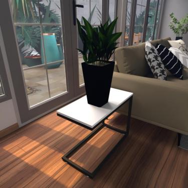 Imagem de Mesa Lateral Branca Aparador De Sofa Sala Mesa Lateral Cama