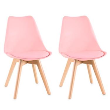 Imagem de Kit 2 Cadeiras Siena Com Estrutura Em Polipropileno Fratini Rosa