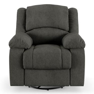 Imagem de Poltrona Do Papai Reclinável Sala De Cinema Barcelona Glider Manual Giratória Usb Linho Chumbo