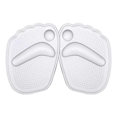 Imagem de Par Palmilha Ortopédica Protetor Para Pés Almofadas Silicone Sapato Branco