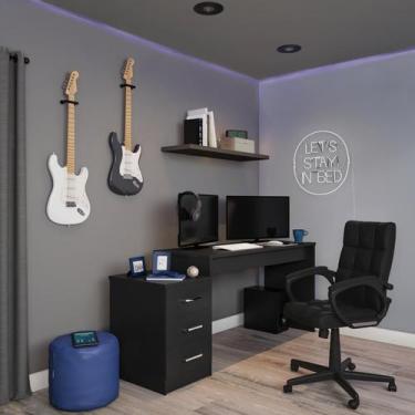 Imagem de Cadeira de Escritório Diretor Giratória Adrian Preta - Mobly